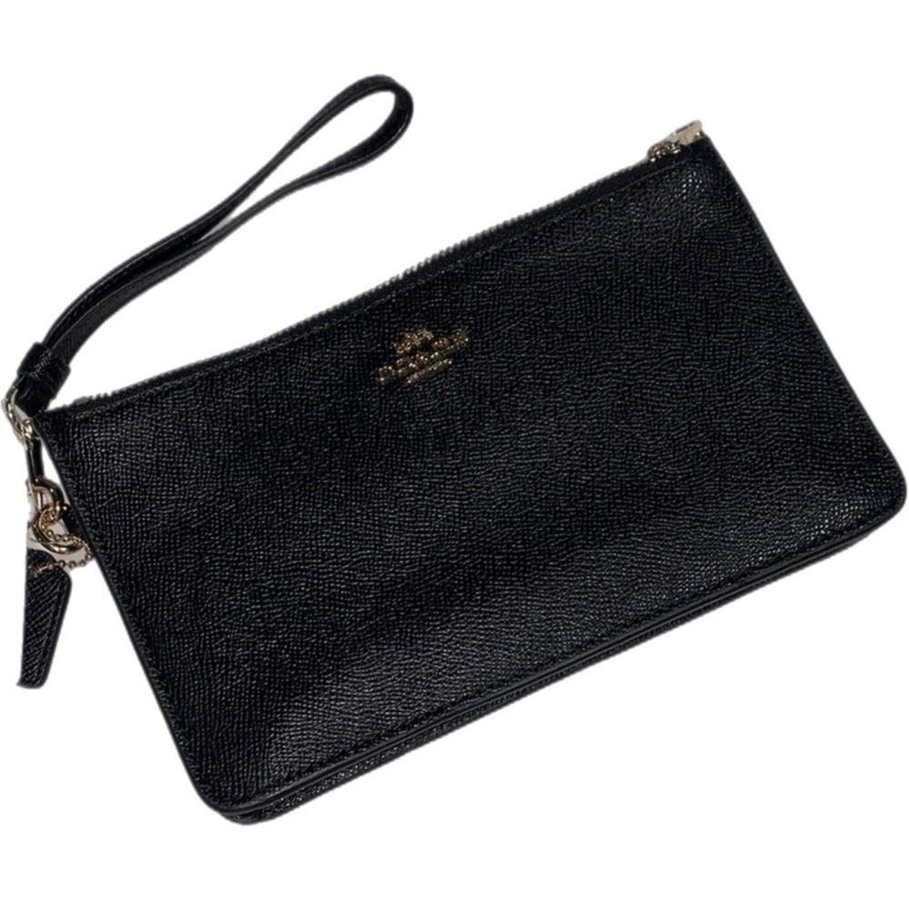 Coach Black Leather Wristlet with Gold‎ Details - 5100 - Picture 3 of 14